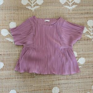 Madewell Dusty Rose Plisse Blouse